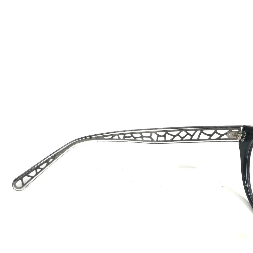 Sama Eyeglasses Frames JOSETTE ONYX Black Clear Gray Cat Eye Full Rim 53-18-135